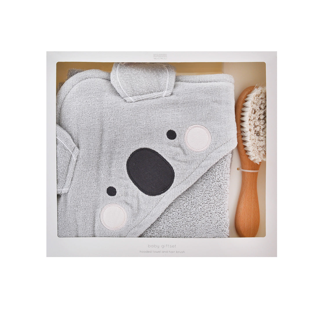 Hooded Towel & Brush Gift Set - Koala
