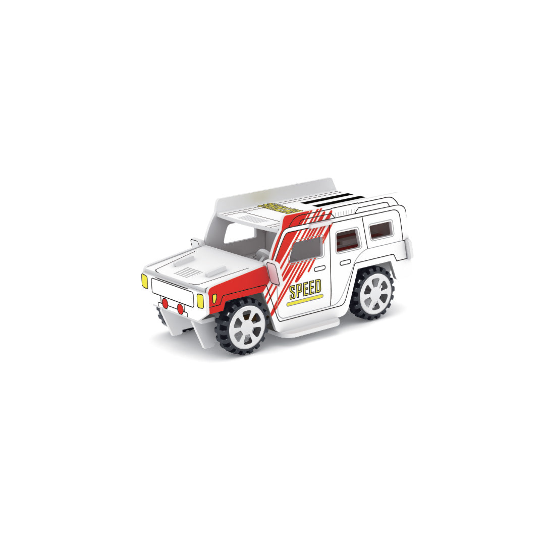 Colour Your Own Pull-Back Car - 4Wd