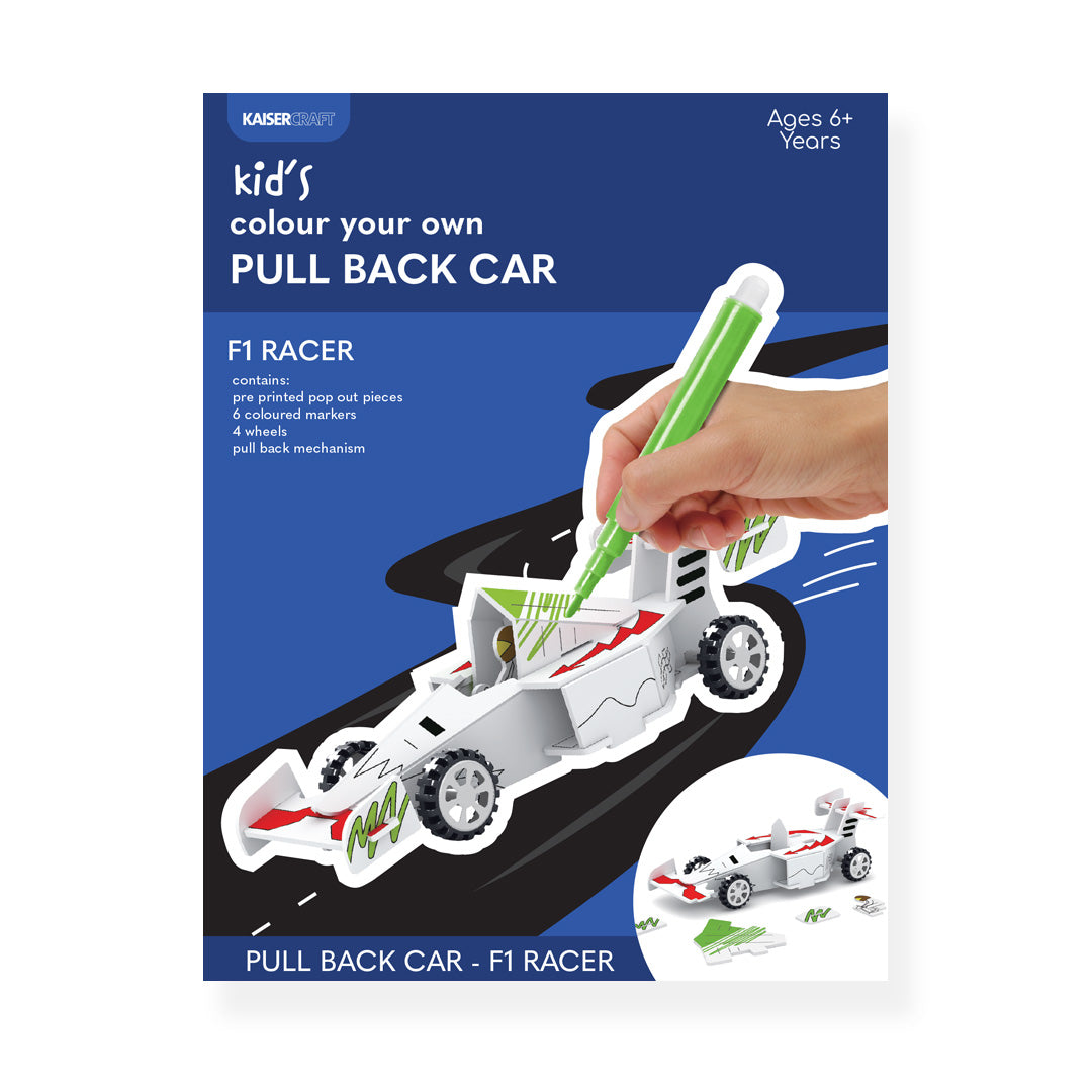 Colour Your Own Pull-Back Car - F1 Racer
