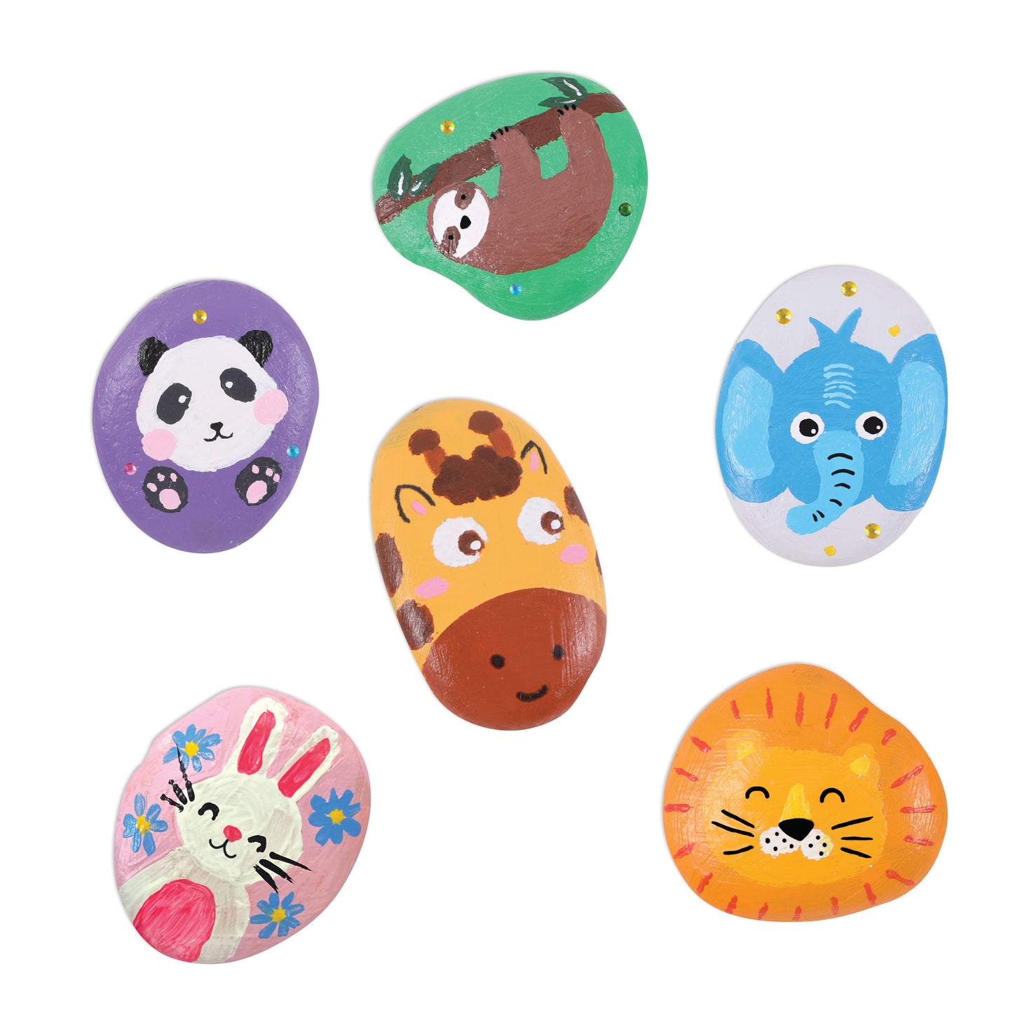 Creative Club - Kids 6pk Rock Painting Kit - ANIMALS
