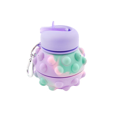 Fidget Collapsible Drink Bottle - Lilac/Green Marble