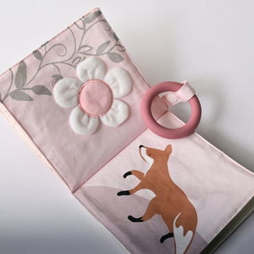 K Mini Baby Texture Book with Silicone Teether - WOODLANDS