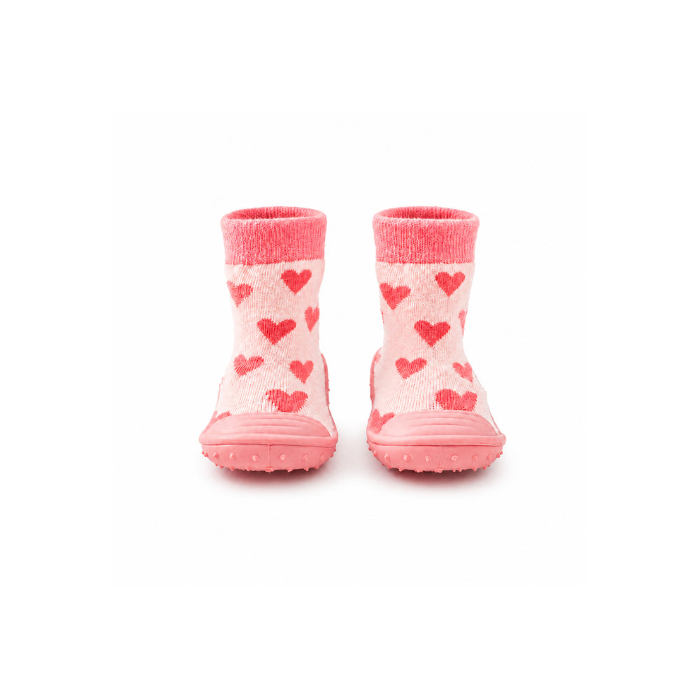 Peek-A-Boo Collection Baby Rubber Socks 6-12 months - HEARTS