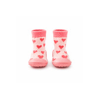 Peek-A-Boo Collection Baby Rubber Socks 6-12 months - HEARTS