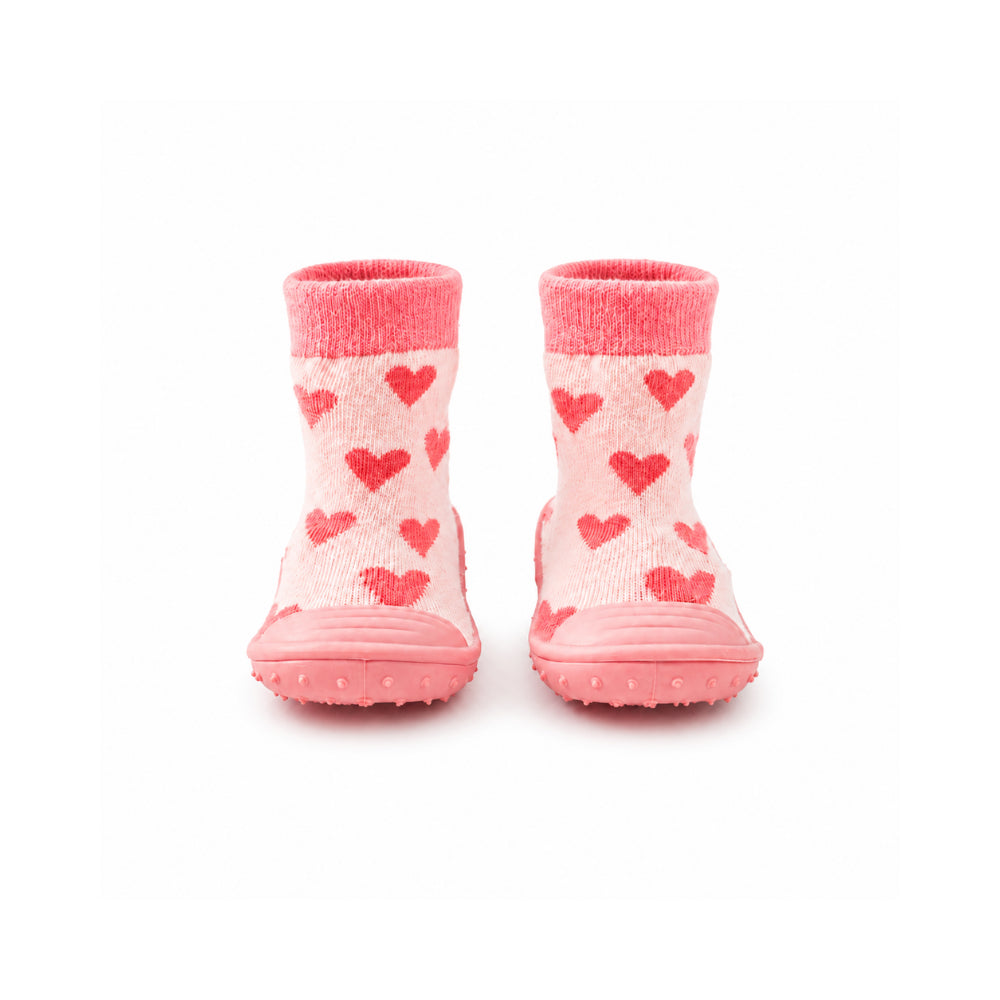 Peek-A-Boo Collection Baby Rubber Socks 12-18 months - HEARTS