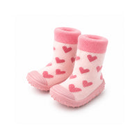 Peek-A-Boo Collection Baby Rubber Socks 12-18 months - HEARTS