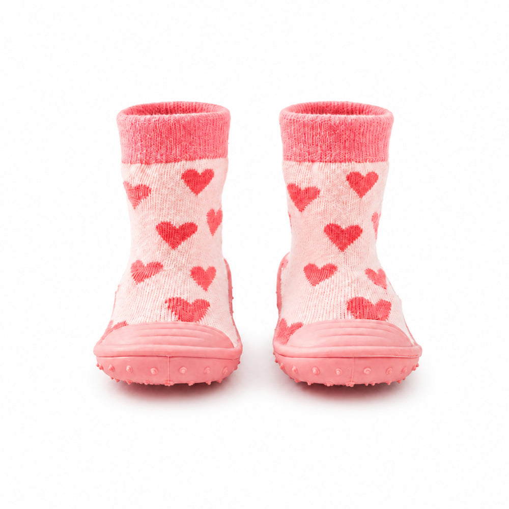 Peek-A-Boo Collection Baby Rubber Socks 18-24 months - HEARTS