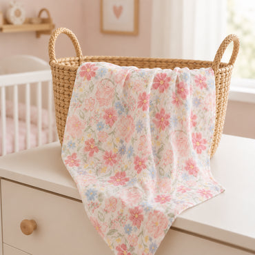 Peek-A-Boo Collection Baby Muslin Swaddle - PRETTY GARDEN