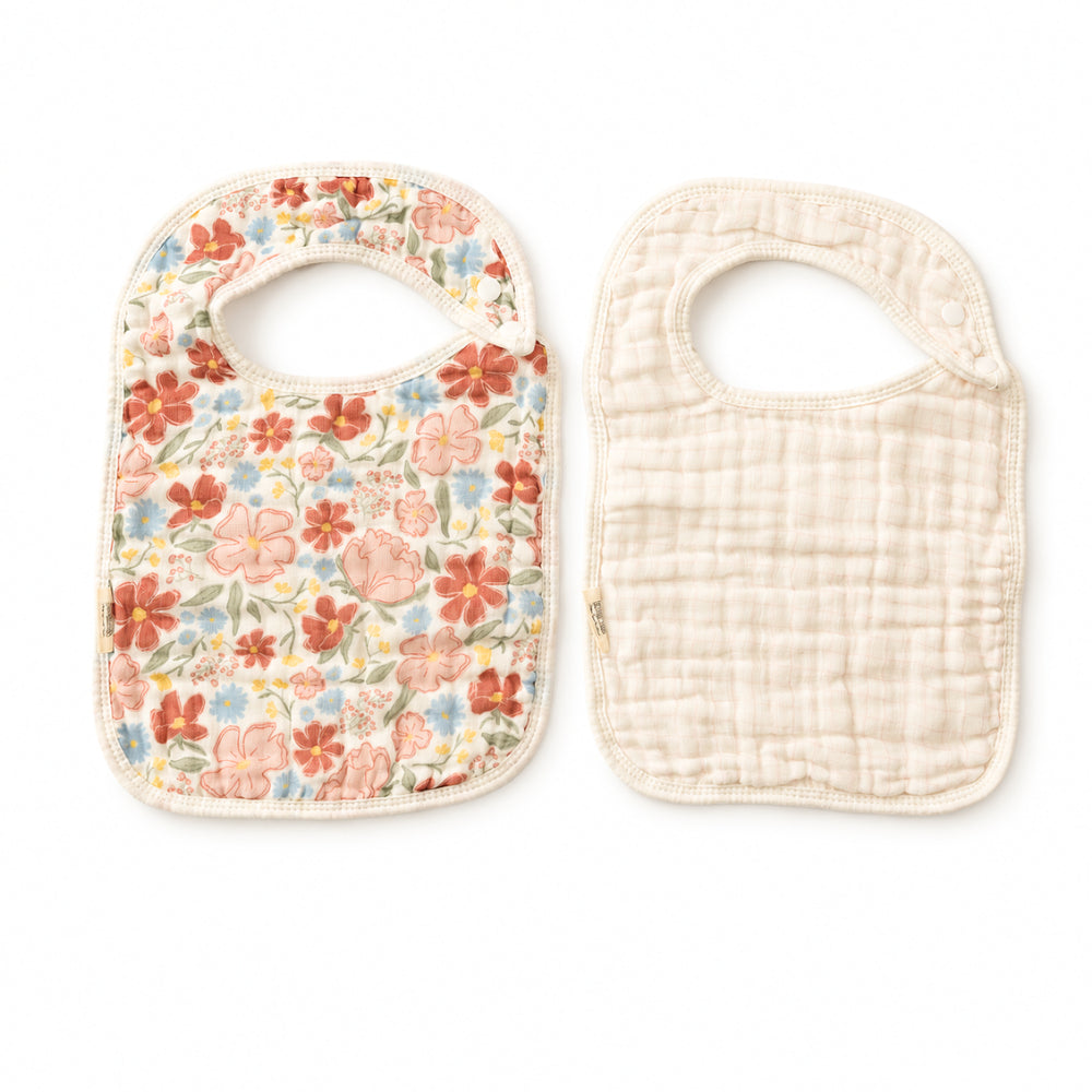 Peek-A-Boo Collection Baby 2pk Muslin Bib - PRETTY GARDEN