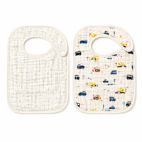 Peek-A-Boo Collection Baby 2pk Muslin Bib - CONSTRUCTION