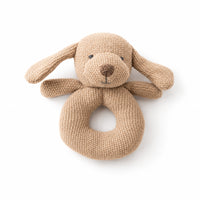 Peek-A-Boo Collection Baby Knitted Rattle - PUPPY