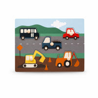 Peek-A-Boo Collection Baby Wooden Puzzle - CONSTRUCTION