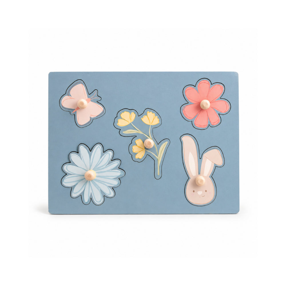 Peek-A-Boo Collection Baby Wooden Puzzle - PRETTY GARDEN