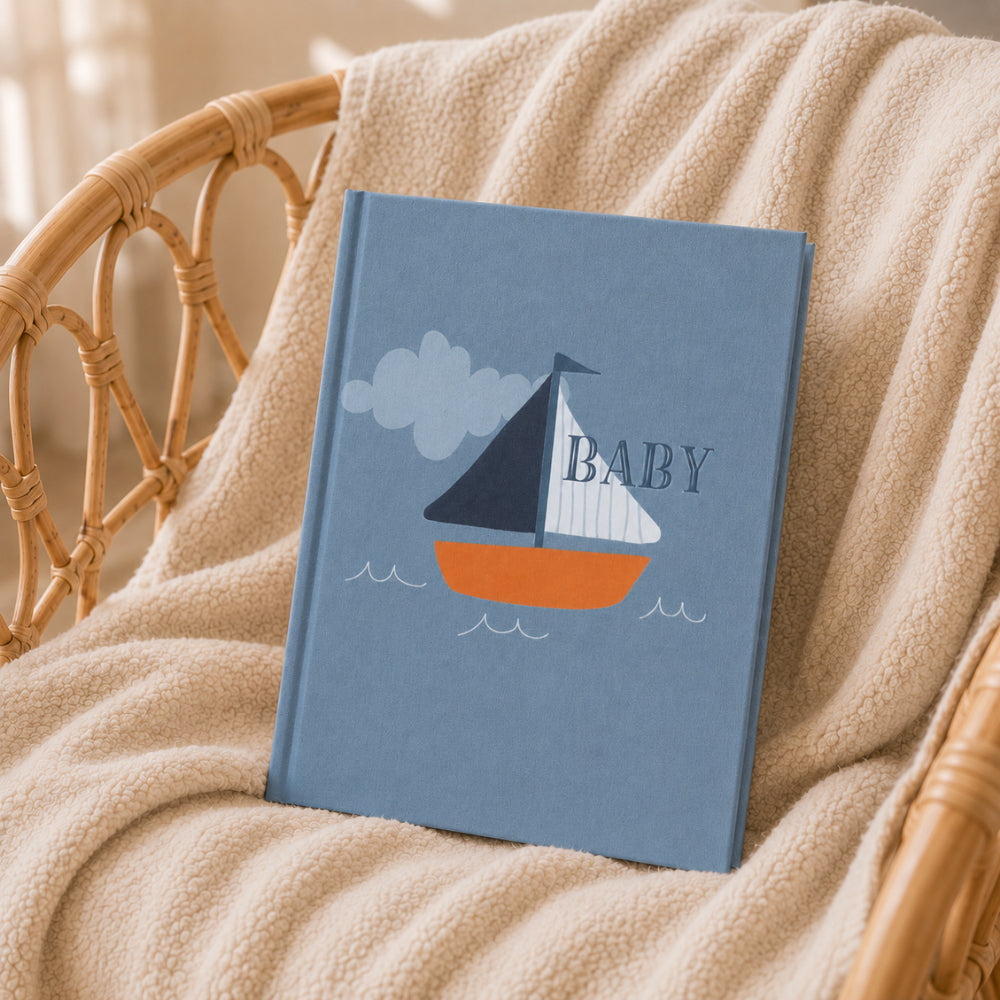 Peek-A-Boo Collection Baby Milestone Book - SAILING