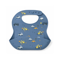 Peek-A-Boo Collection Baby Printed Silicone Bib - CONSTRUCTION