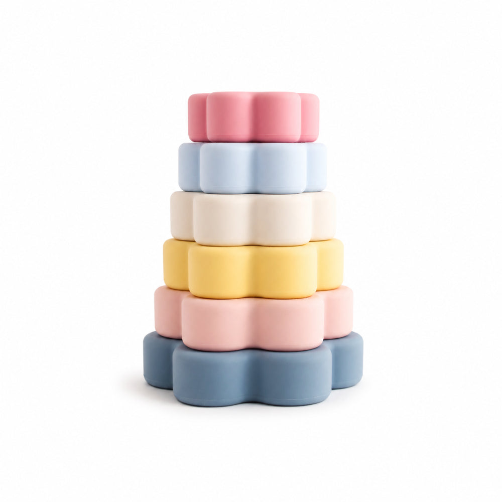 Peek-A-Boo Collection Baby Silicone Stacker - FLOWER