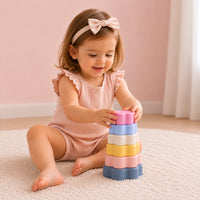 Peek-A-Boo Collection Baby Silicone Stacker - FLOWER