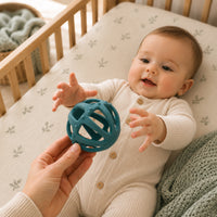 Peek-A-Boo Collection Baby Silicone Round Teether - JADE
