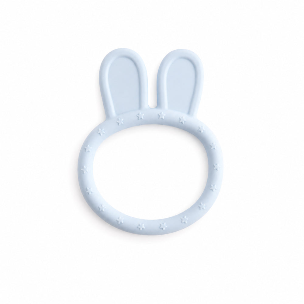 Peek-A-Boo Collection Baby Silicone Bunny Teether - PALE BLUE