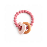 Peek-A-Boo Collection Baby Silicone Heart Teether - PINK