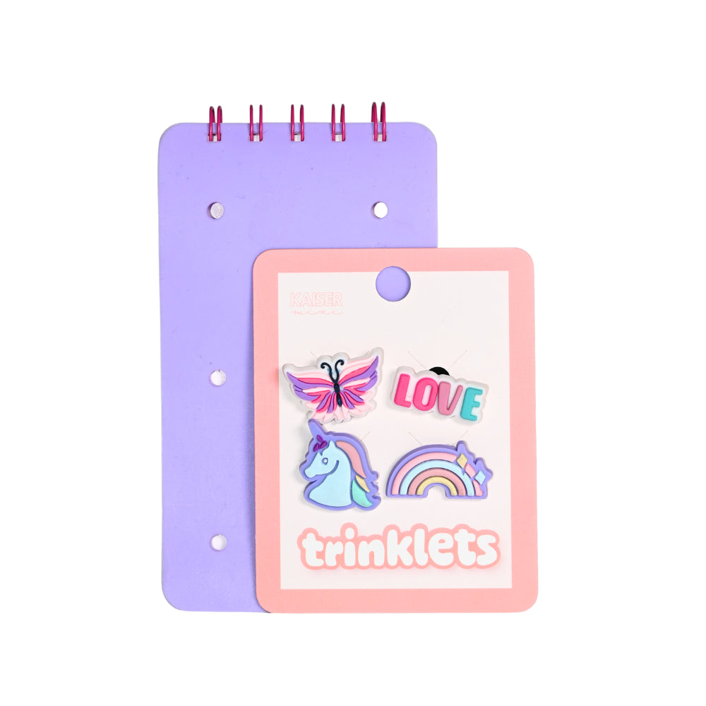Kids Trinklets Med Notebook - LILAC UNICORN