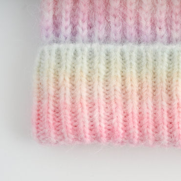K Mini Winter Beanie - OMBRE PINK POM POM