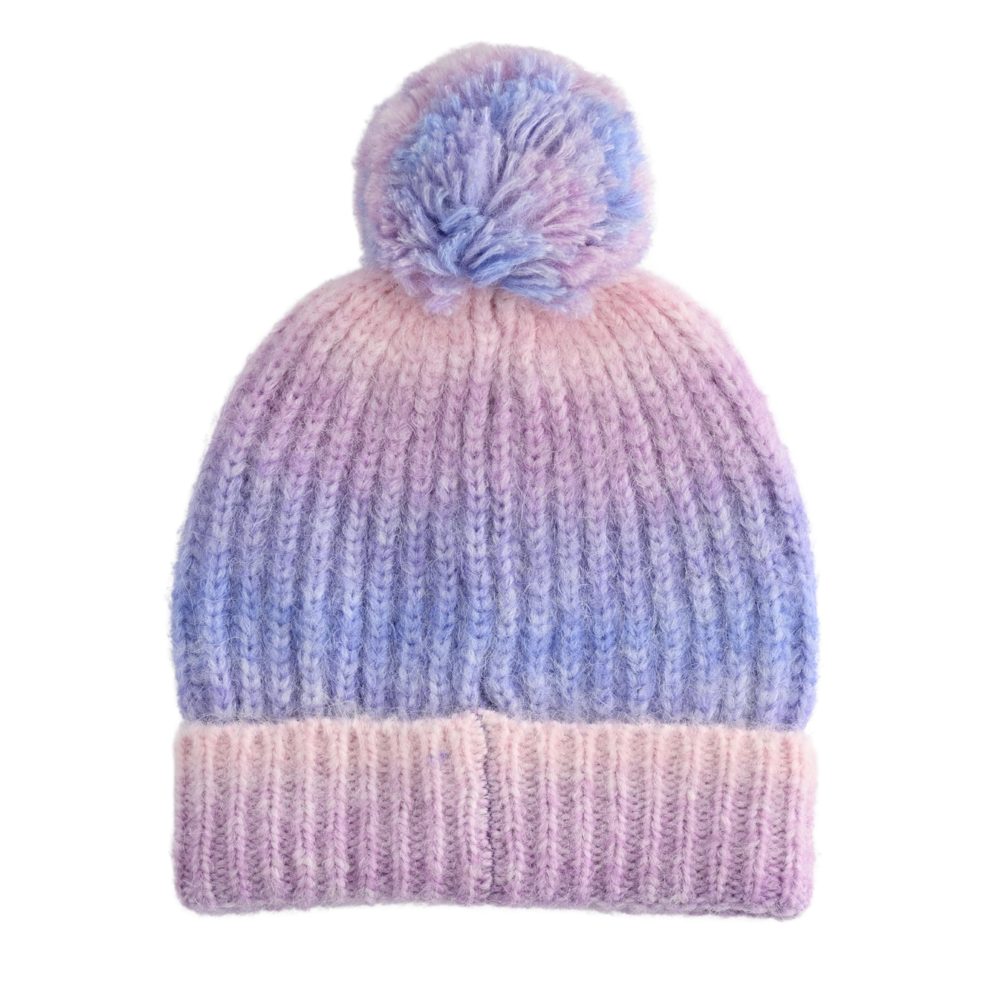 K Mini Winter Beanie - OMBRE LILAC POM POM