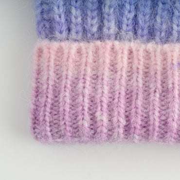 K Mini Winter Beanie - OMBRE LILAC POM POM