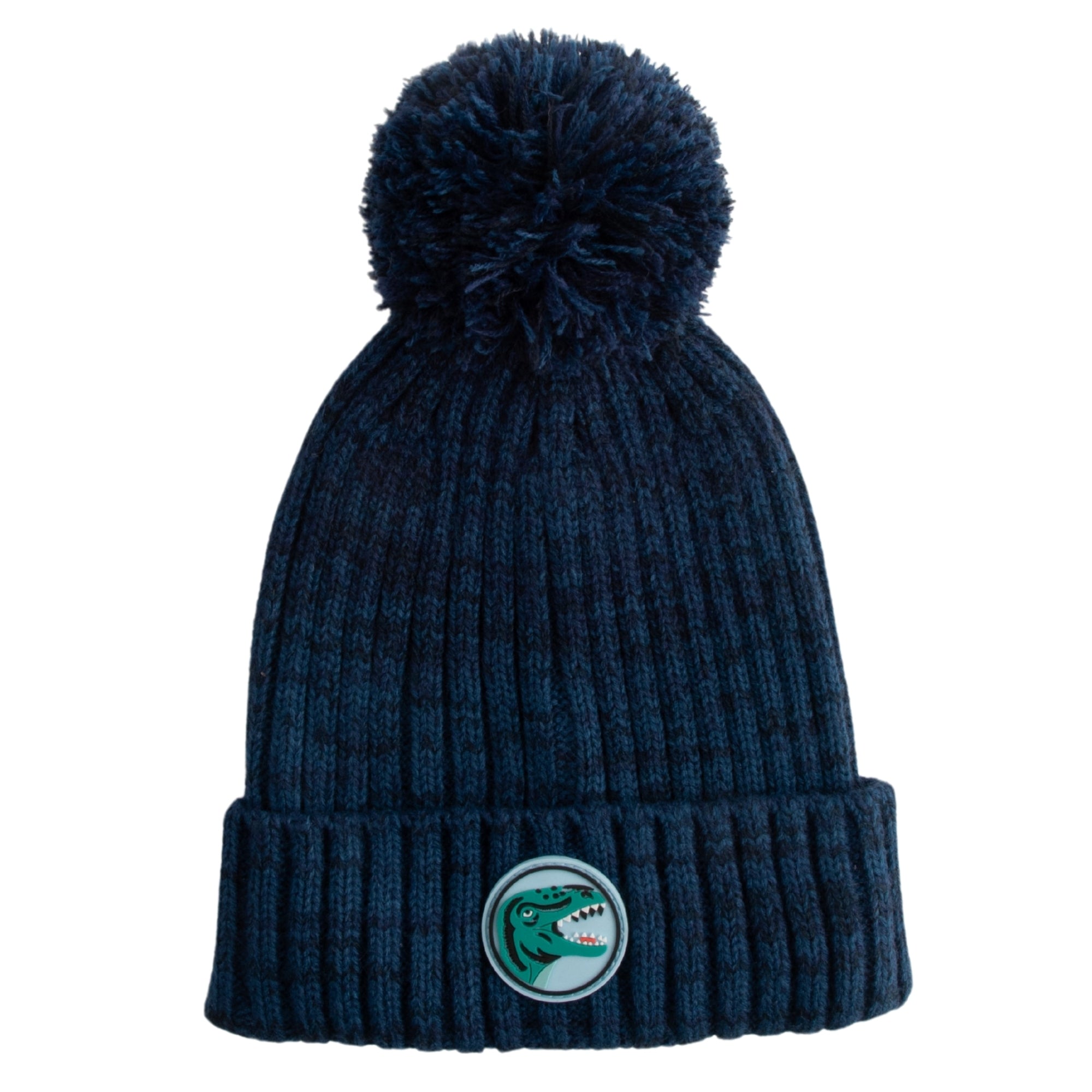 K Mini Winter Beanie - NAVY DINO POM POM
