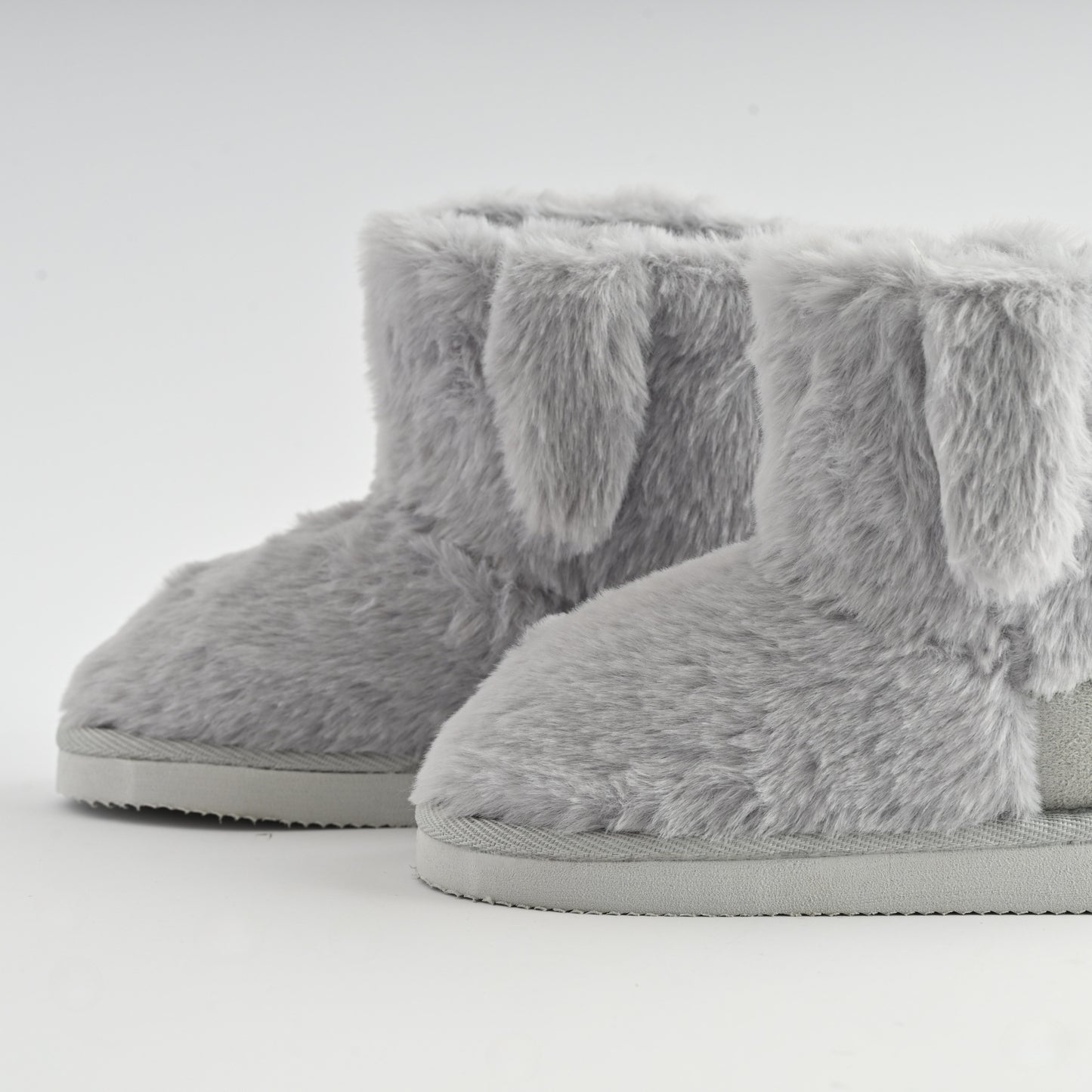 Novelty Slipper Boots Size 11-12 - Grey Bunny