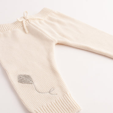 Baby Knit Jogger - CREAM Size 0-6M