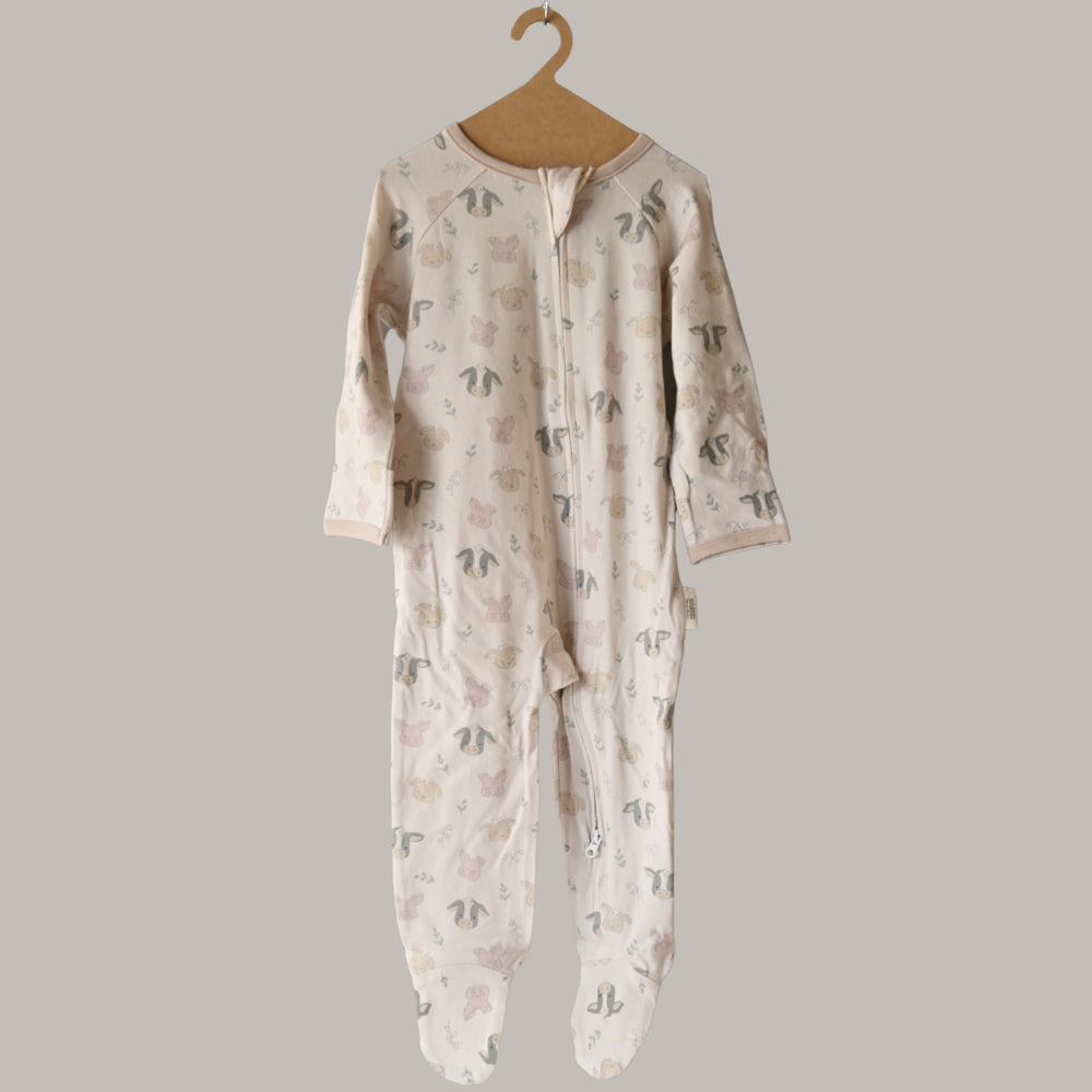 Tiny Orchard Baby Growsuits 6-12m - FARM ANIMALS