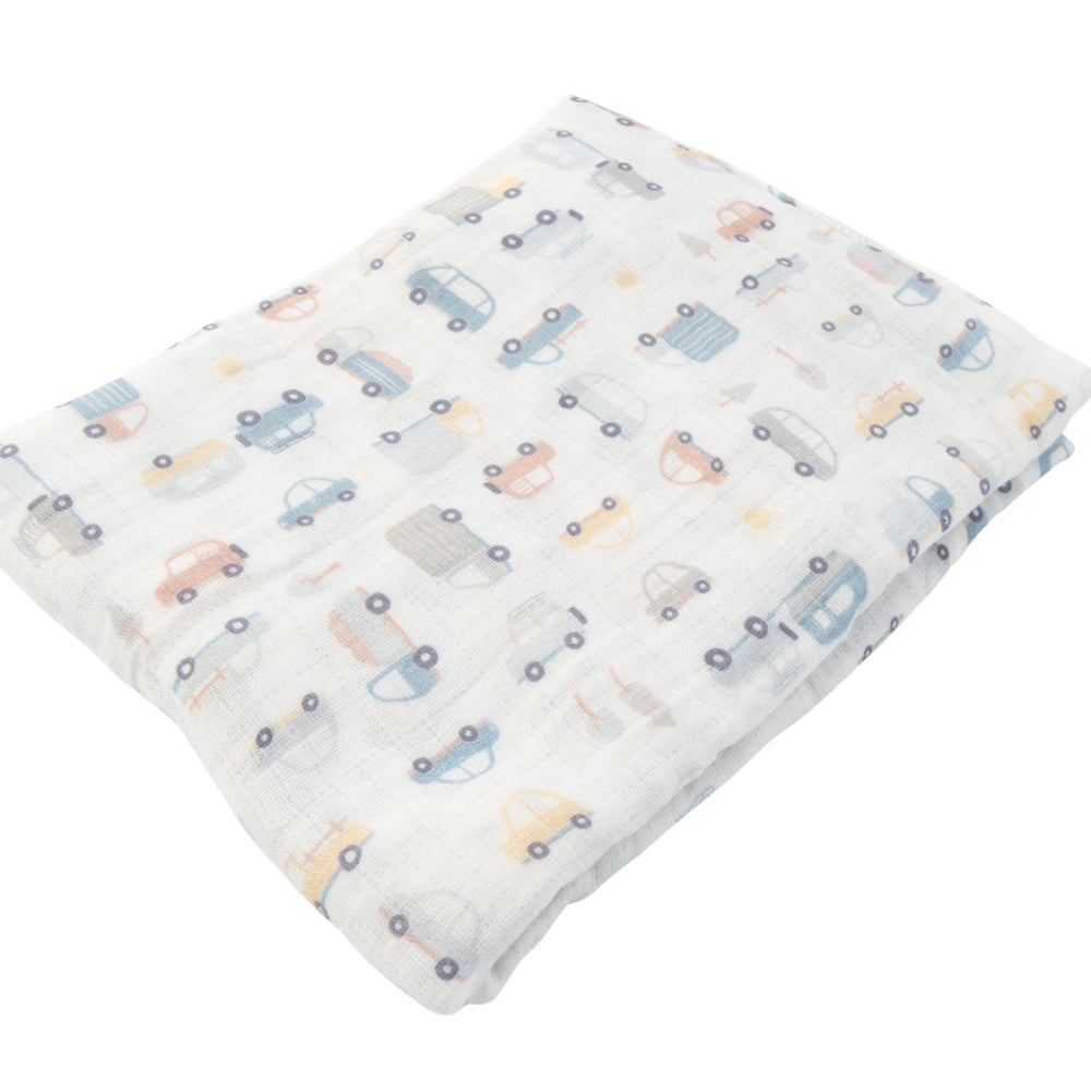 Sweet Pea series Muslin Swaddle - COOL CARS