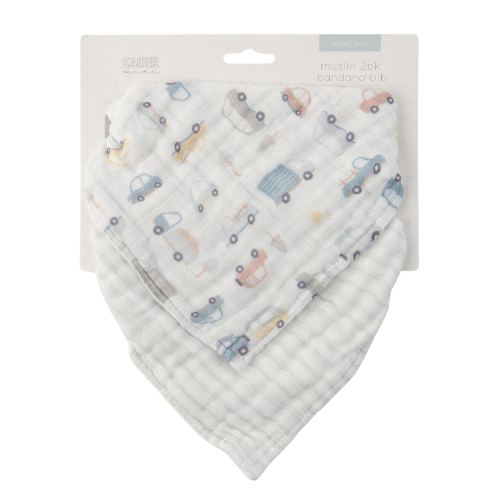 Sweet Pea series 2pk Muslin Bandana Bib - COOL CARS