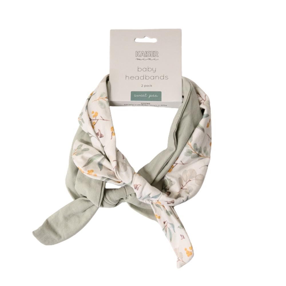 Baby Headbands 2pk  - WATERCOLOUR FOLIAGE