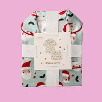 Kaiser Mini Satin Christmas PJ Set - Size 8-10 years - BLUE HOLLY JOLLY