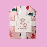 Kaiser Mini Satin Christmas PJ Set - Size 6-7 years - PINK O CHRISTMAS TREE