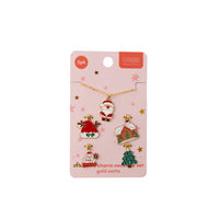 Kaiser Mini Christmas Charm Necklace Set 5 Pack - Gold Santa