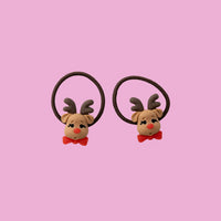 Kaiser Mini Christmas 2 Pack Fabric Hair Ties - Reindeer