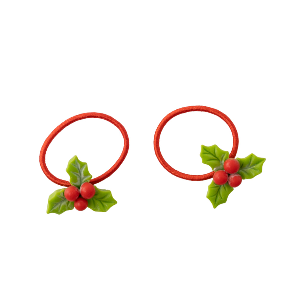 Kaiser Mini Christmas 2 Pack Fabric Hair Ties - Holly