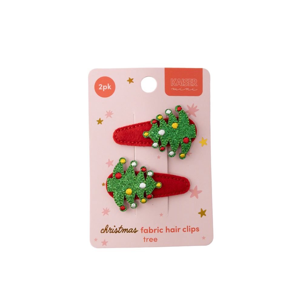 Kaiser Mini Christmas 2 Pack Fabric Hair Clip - Tree