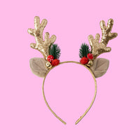 Christmas Novelty Headband - Golden Reindeer