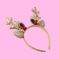 Christmas Novelty Headband - Golden Reindeer