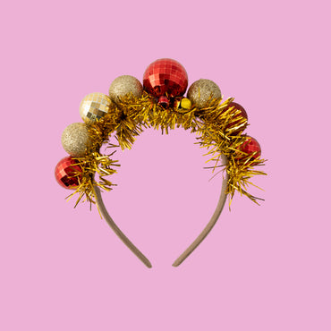 Christmas Novelty Headband - Gold Bauble