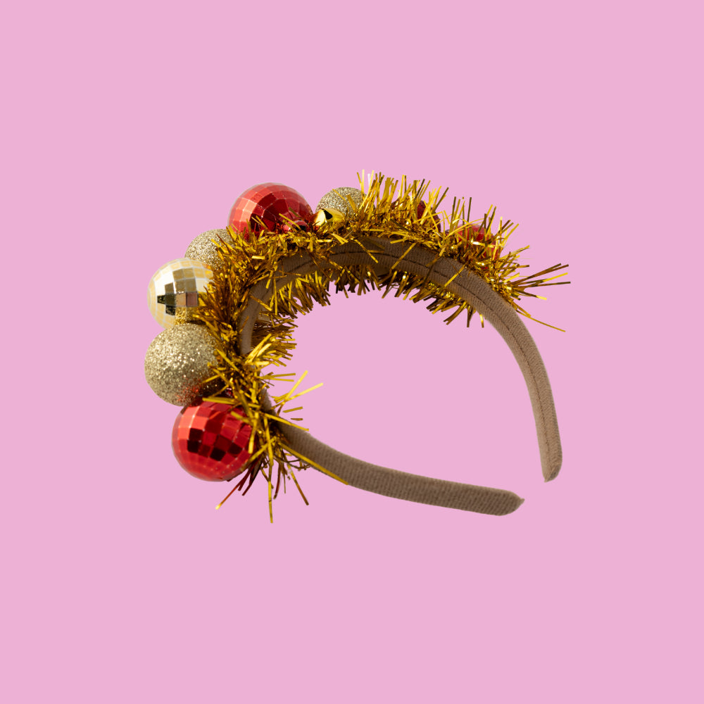 Christmas Novelty Headband - Gold Bauble