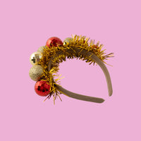 Christmas Novelty Headband - Gold Bauble