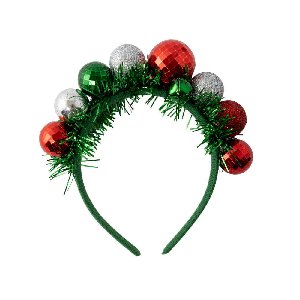 Christmas Novelty Headband -Green Bauble