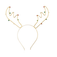 Christmas Novelty Headband - Gold Reindeer Bells