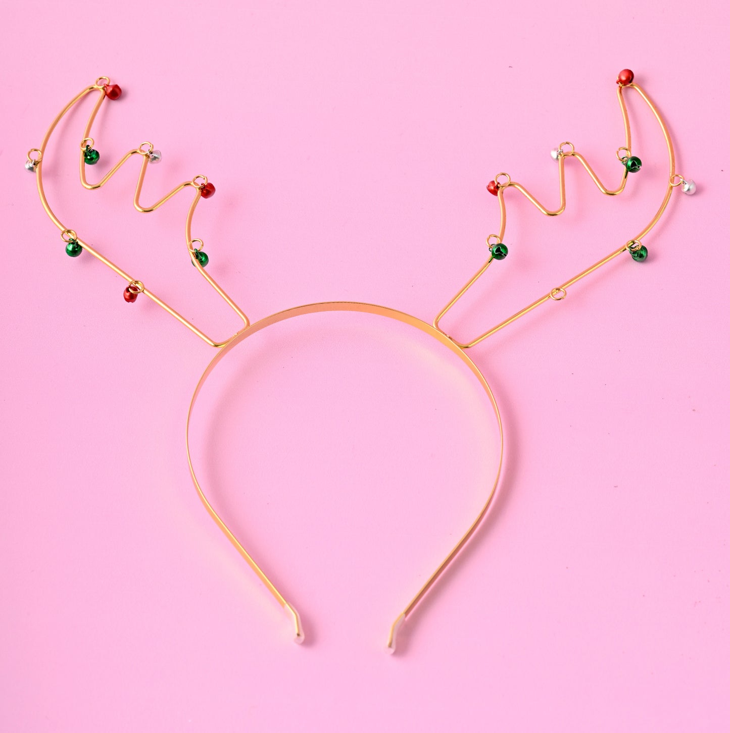 Christmas Novelty Headband - Gold Reindeer Bells
