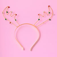 Christmas Novelty Headband - Gold Reindeer Bells